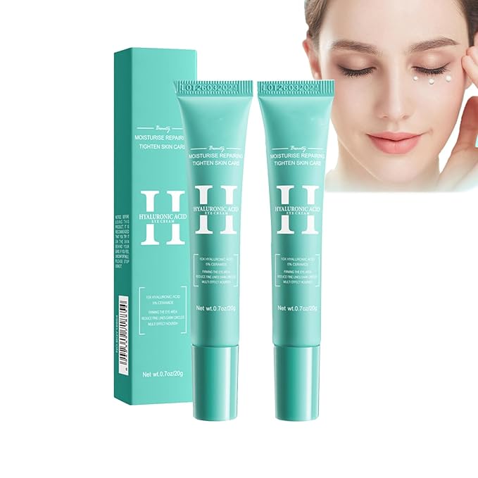 2 PCS Hyaluronic Acid Repair Eye Cream for Dark Circles,Bags Under and Puffiness,Eye Wrinkle Firming Cream Moisturise Repairing Thghten Eye Skin Care-GlimoraGlow