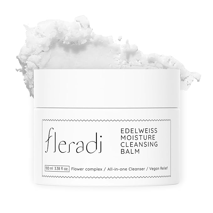 Edelweiss Cleansing Balm – Vegan Makeup Remover and Face Cleanser with Natural Flower Extracts. Korean Skincare, No Parabens or Sulfates (3.38 fl oz)-GlimoraGlow