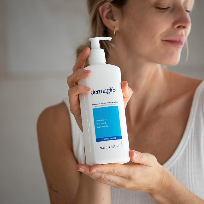 Dermaglos 2-pack Moisturizing Body Lotion for Dry Skin with Extra Vitamin A, Vitamin E & Allantoin | Hydrating & Regenerating formula for Stretch Marks, Tattoos, Scars & Wrinkles | 13.52 Fl Oz.-GlimoraGlow