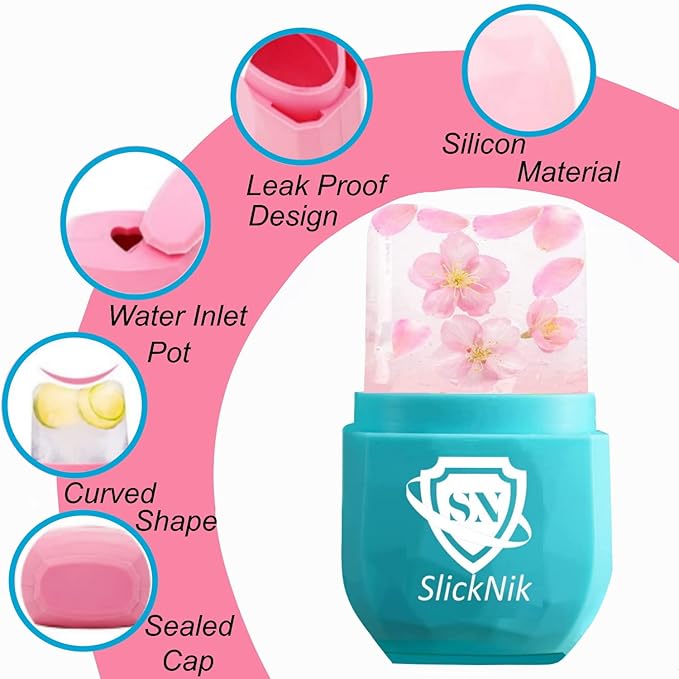 Ice Roller for Face & Eye Puffiness Relief - Enhance Your Natural Glow with Face Ice Roller, Ice Mold for Face with New Leak-Proof Design, Reusable Ice Face Roller-Gift for Women-GlimoraGlow