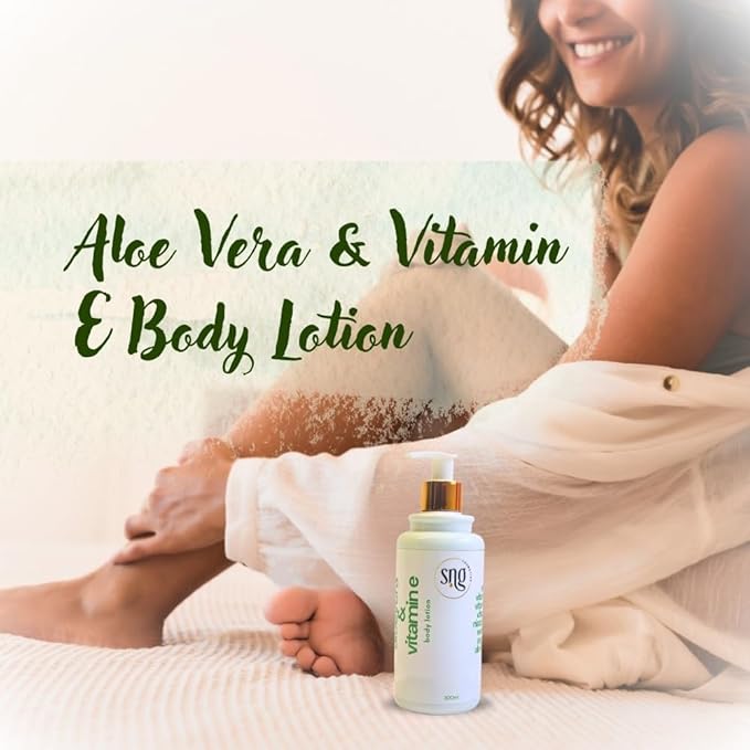 Aloe Vera Lotion for Dry Skin - Hand & Body Moisturizing Vitamin E Lotions 10.14 Fl Oz - Waterlily, Argan oil and Almond oil Extracts Skincare-GlimoraGlow