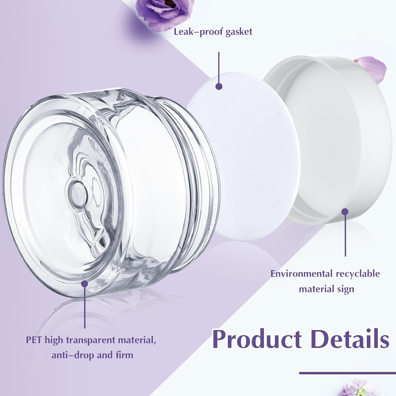 200 Pcs 1 oz Empty Bulk Plastic Container Jars with Lid Leak Proof Round Plastic Jars Small Cosmetic Travel Containers for Storage Makeup Creams Lotion Ointments, White-GlimoraGlow