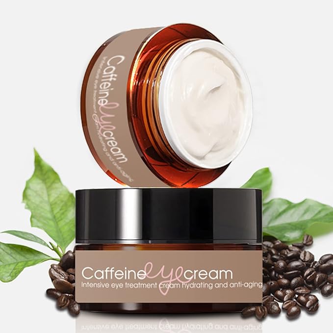 Natural Caffeine Eye Cream serum With Collagen,Hyaluronic Acid for Dark Circle and Puffiness,Great Under Eye Cream for Anti Aging,Eye Lift Treatment for Men &Women 0.52oz-GlimoraGlow