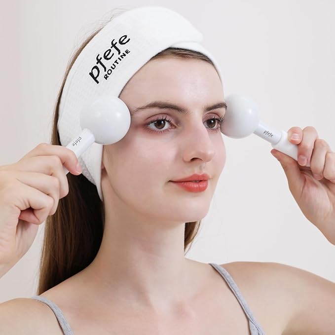 Ice Globes for Face & Eyes, Unbreakable Stainless Steel Cryo Sticks for Beauty Routines, Facials Cold Roller Cooling Globes for Puffiness, Wrinkles, Dark Circles, Headaches-GlimoraGlow