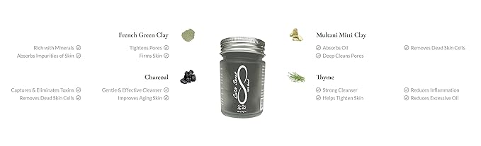 100% Natural Acne Prone Skin Clay Mask 120g All Clay & No Water-GlimoraGlow