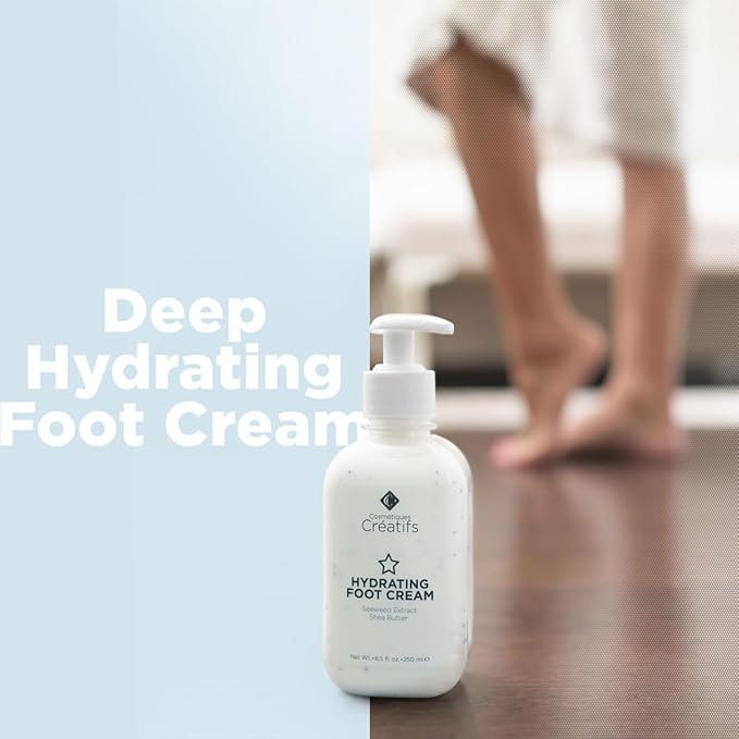 Hydrating Foot Cream for Dry Cracked Heels and Feet, 8.5 fl. oz., Deep Moisturizing Seaweed Extract and Shea Butter, Restores Soft Supple Skin-GlimoraGlow