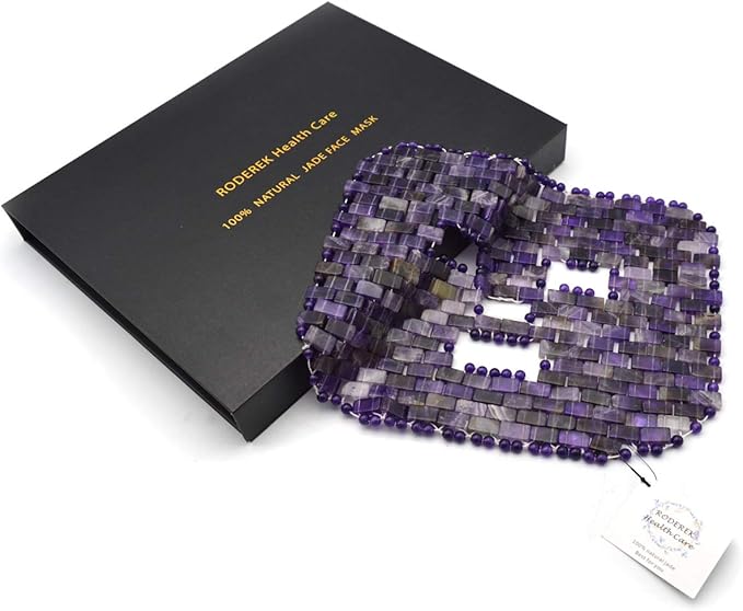 Jade Face Mask, Jade Mask for Relieving Face & Eye Puffiness Migraine, Anti Wrinkle Mask Therapy, Yoga Meditation Tools (Amethyst)-GlimoraGlow