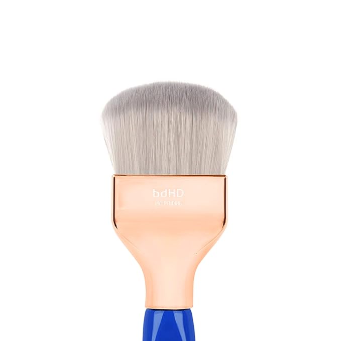 Bdellium Tools Professional Makeup Brush - Golden Triangle 972 Large Rounded Double Dome Blender - With All Vegan and Soft Synthetic Fibers, For Foundation Application & Blending (Blue, 1pc)-GlimoraGlow
