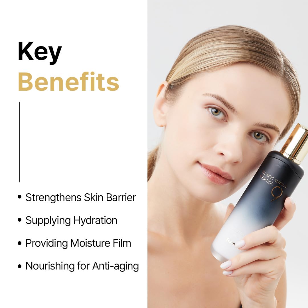 FARMSTAY Black Snail & Peptide 9 Perfect Emulsion, Snail Mucin Moisturizer for Elastic & Glow, Hydrating & Soften, Anti-aging, Barrier Repair, for Women & Men, Korean Skin Care, 4.05 fl.oz-GlimoraGlow