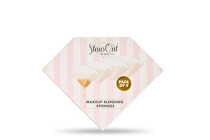 StansOut Beauty Sponge 4-Pack – Streak-Free, Airbrushed Finish | Reusable, Quick-Drying, Latex-Free | Multi-Angle Blending Sponge for Cream, Liquid & Powder | Pro Makeup Applicator-GlimoraGlow