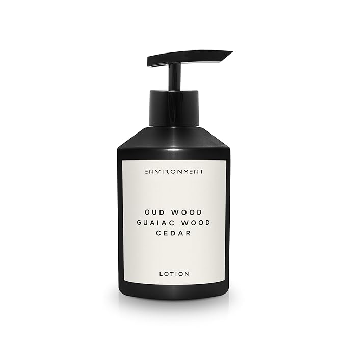 ENVIRONMENT Inspired by Designer TF Oud Wood Lotion, 300ml Luxury Scented Lotion (Oud Wood | Guaiac Wood | Cedar) Bathroom Luxury, Men & Women High-End Body Lotion, Hand Cream, Dry Skin Treatment-GlimoraGlow