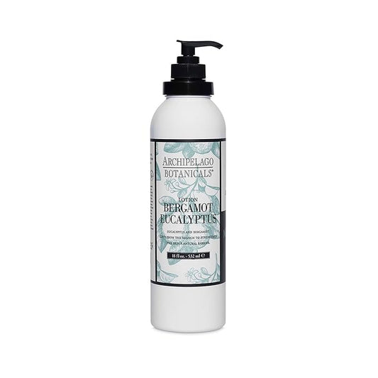 Archipelago Botanicals Bergamot Eucalyptus Lotion, Hydrating Lotion for Rejuvenated and Smooth Skin, Scented Body Lotion Made without Parabens, Phthalates and GMOs (18 oz)-GlimoraGlow