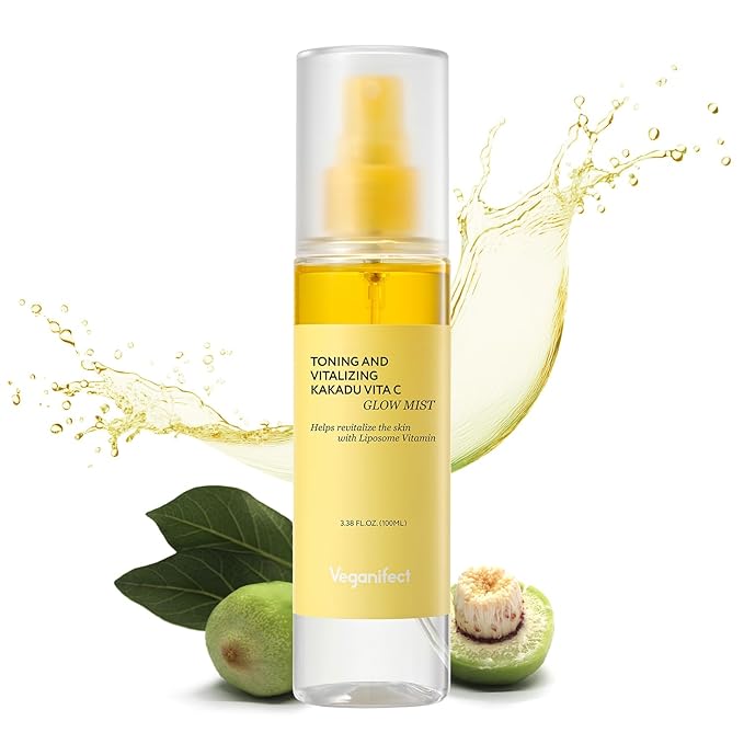 Vitamin C Mist with Niacinamide & Glutathione, Glow Mist for Dewy Skin, Makeup Setting Spray for face, Korean Skin Care, Vegan, 3.38 Fl Oz-GlimoraGlow