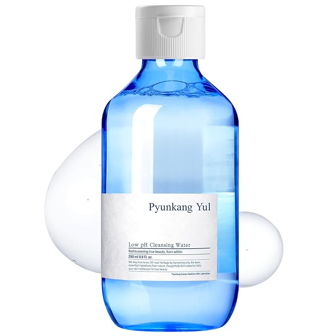 Pyunkang Yul PKY Low pH Cleansing Water Makeup Remover Face Cleanser with Witch Hazel and AHA - Cica, Tea Tree Extract Natural Ingredients Ceramide Micellar Water 9.8 Fl Oz-GlimoraGlow