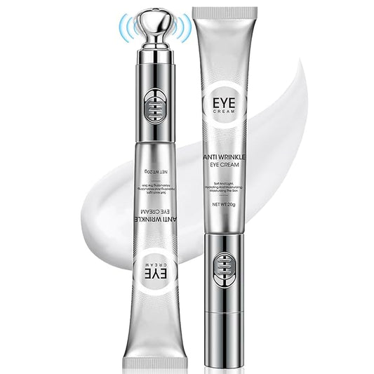 20g Eye Cream with Electric Massage, Moisturizing Anti-Wrinkles Eye Cream, Anti Aging Eye Cream for Dark Circles and Puffiness, Results in 3-4 Weeks to Reduce Fine Lines-GlimoraGlow