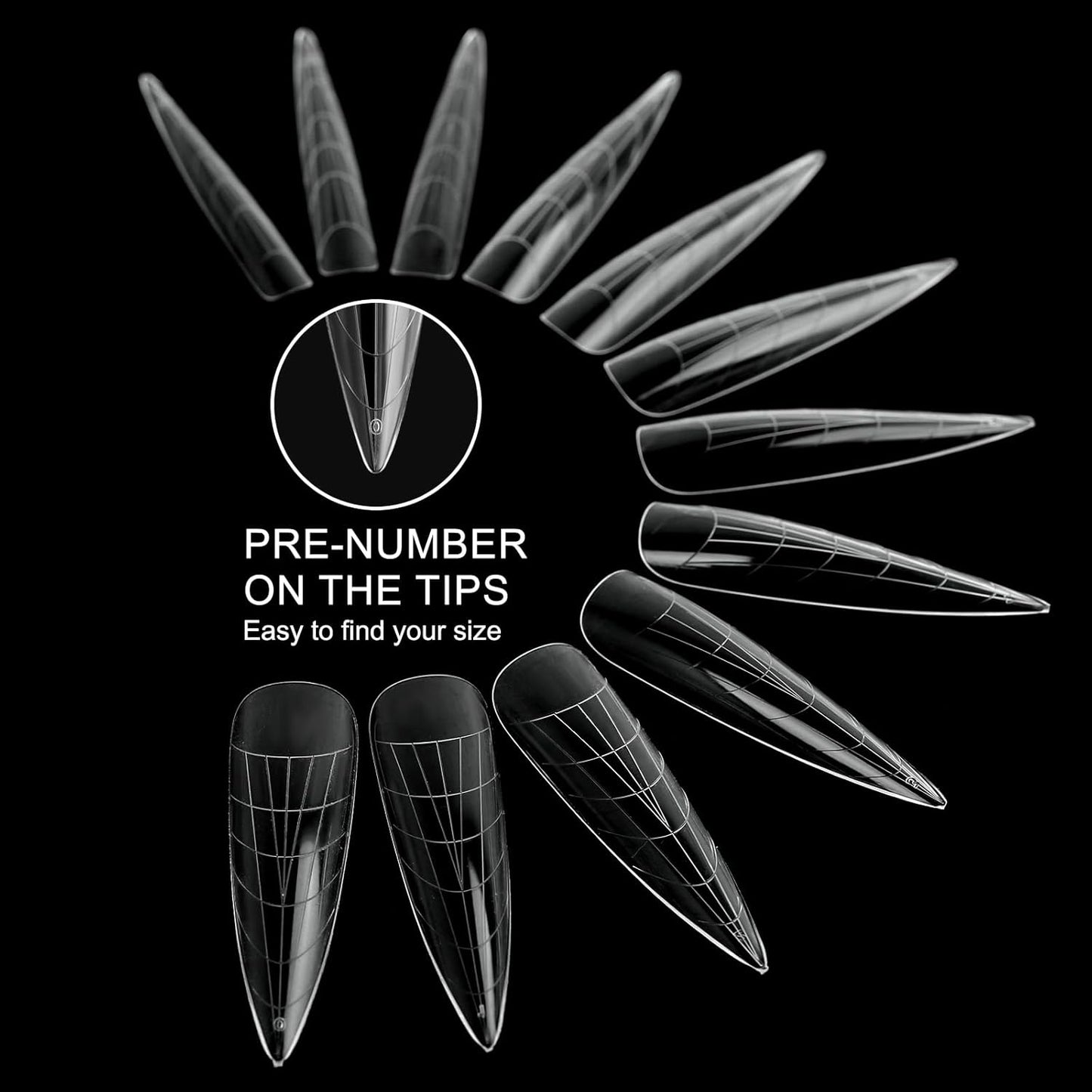 120Pcs Dual Nail Forms,Long Almond Extension Poly nail gel Nail Forms Full Cover Reusable Nail Molds 12 Sizes for Solid Nail Gel Glue Nail Art Design Salon&DIY(Extra Long Almond)-GlimoraGlow