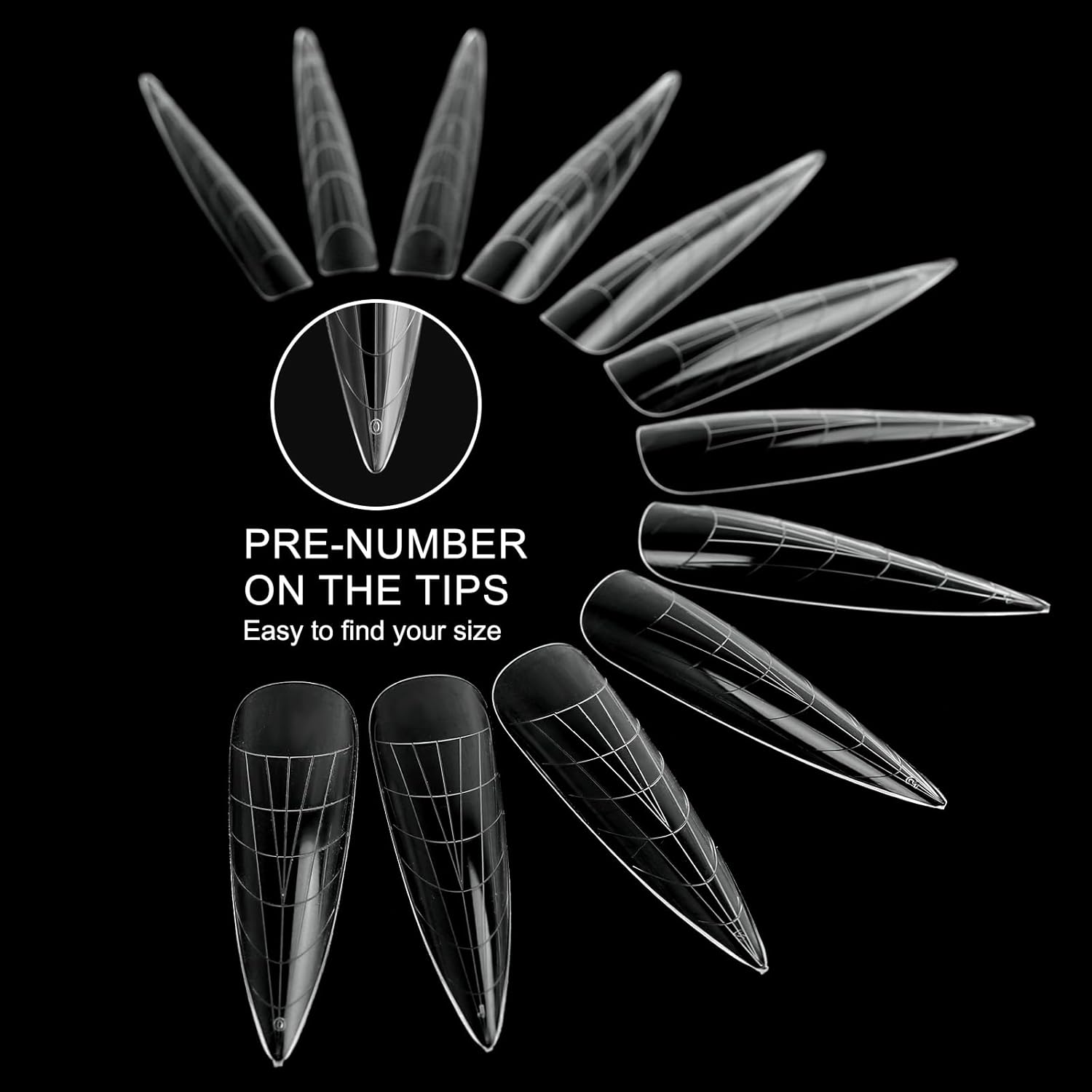 120Pcs Dual Nail Forms,Long Almond Extension Poly nail gel Nail Forms Full Cover Reusable Nail Molds 12 Sizes for Solid Nail Gel Glue Nail Art Design Salon&DIY(Extra Long Almond)-GlimoraGlow