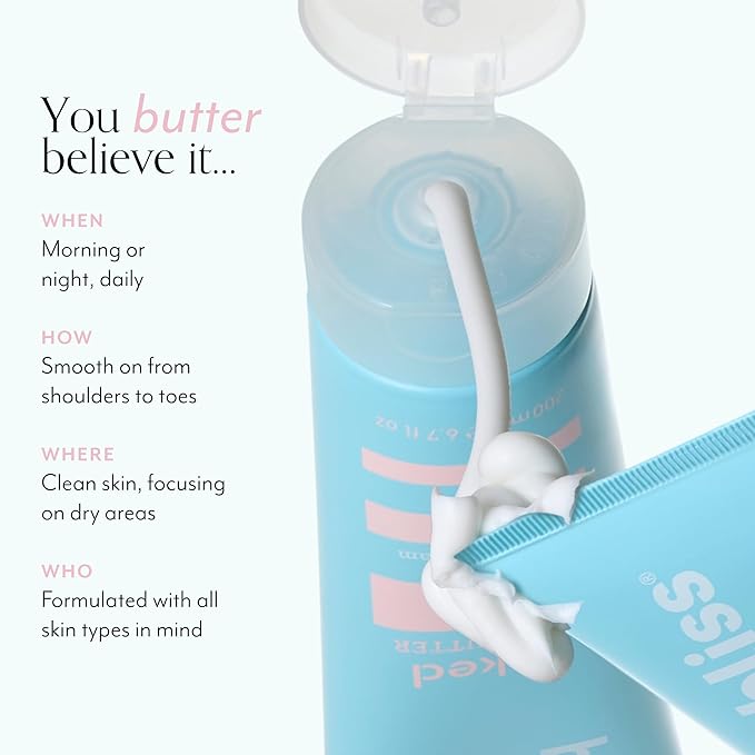 Bliss - Naked Body Butter - Unscented - Maximum Moisture Cream - 6.7 Fl Oz - Daily Moisturizer for Women & Men - Fragrance Free - Vegan and Cruelty Free-GlimoraGlow