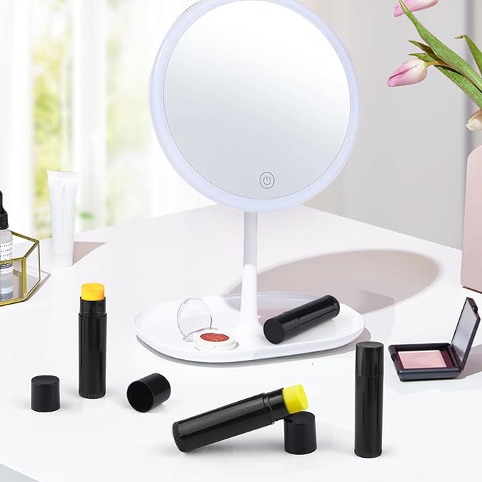 100 Pcs 5.5ml Bulk Empty Lip Balm Tubes Refillable Plastic Lip Gloss Container Travel Lipstick Tubes Chapstick Tubes Holder For DIY Homemade Lip Balm (black)-GlimoraGlow