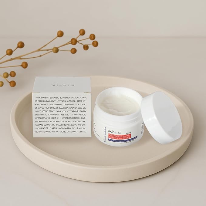 SINPIN aobenz Anti Aging Moisturizer Face Cream for Women & Men - Night Cream for Face & Neck | All Skin Types | Niacinamide + Hyaluronic Acid | Firming, Tightening, Anti Wrinkle, 1.76FL (1PCS)-GlimoraGlow