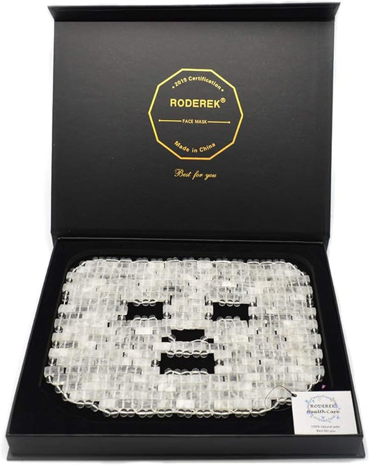 Jade Face Sleeping Mask, Jade Mask for Relieving Face & Eye Puffiness Migraine, Anti Wrinkle Mask Therapy, Yoga Meditation Tools (Clear Crystal)-GlimoraGlow