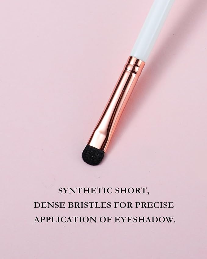 Small Smudge Brush, Professional Eyeshadow Brush for Smudging, Blending, Filling in, Premium Synthetic Bristles Tapered Eye Makeup Brush - Ivory-GlimoraGlow