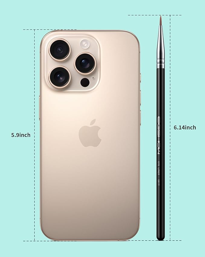 Eyeliner Brush Ultra Fine Point Premium Gel Eyeliner Brush Nylon Bristles Professional Makeup Tools for Lquid Powder And Paste Black (E819)-GlimoraGlow