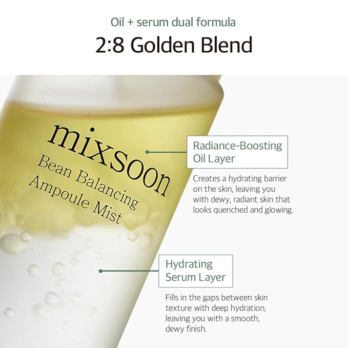 mixsoon Bean Balancing Ampoule Mist Skin moisturizer and Oil balance For Hydrated Radiance Korean Glass Skin Care 3.38 fl. oz. / 100ml-GlimoraGlow