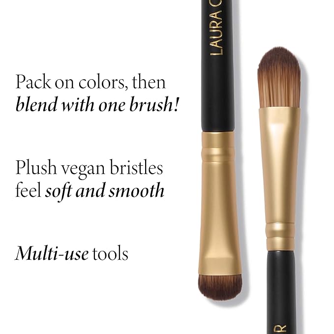 LAURA GELLER NEW YORK Dual-Ended Eyeshadow Brush - Domed Shader & Blending Brush for Baked and Pressed Eyeshadow Application - All Over Eye Makeup Brush-GlimoraGlow