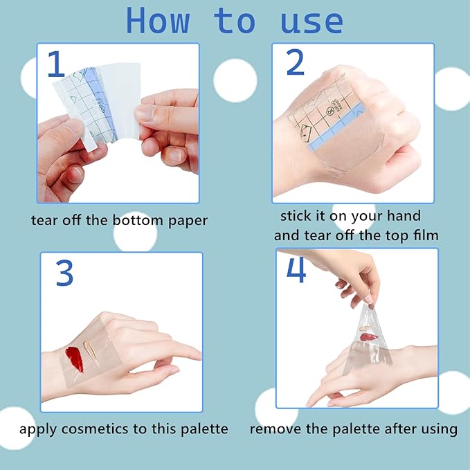 150 Pieces Makeup Hand Palette, Disposable Cosmetics Mixing Palette Foundation Mixing Tray Adhesive Waterproof Transparent Palettes for Makeup Art (2.36 X 2.36 Inch)-GlimoraGlow