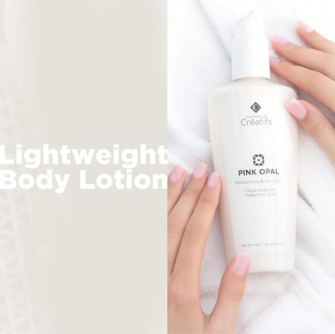 Pink Opal Moisturizing Body Lotion with Coconut Butter and Hyaluronic Acid, 8.5 fl. oz.-GlimoraGlow