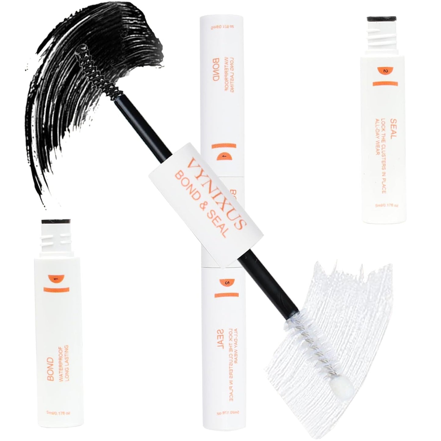 Lash Glue for Eyelash Clusters 2-IN-1 Lash Bond and Seal Waterproof Eyelash Glue DIY Lash Cluster Glue Individual Lash 72H+ DIY at Home 10ml-GlimoraGlow