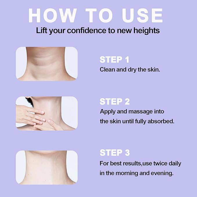 Neck Firming Cream, Neck Tightening Cream, Tighten and Lift Neck Cream, Neck Creams for Tightening and Firming Sagging Skin, Help Reduce Fine Lines & Wrinkles-GlimoraGlow