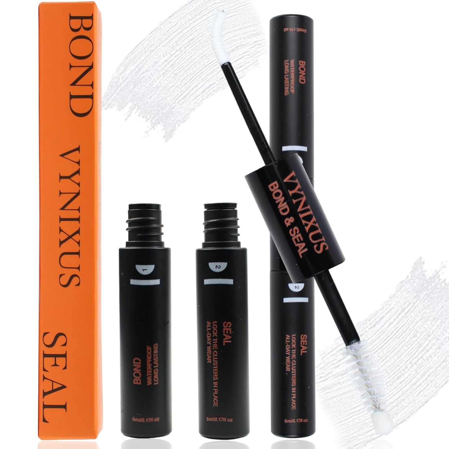 Lash Bond and Seal Waterproof Lash Glue for Eyelash Clusters Lash Cluster Glue Eyelash Glue 2-IN-1 10ml 72H+-GlimoraGlow