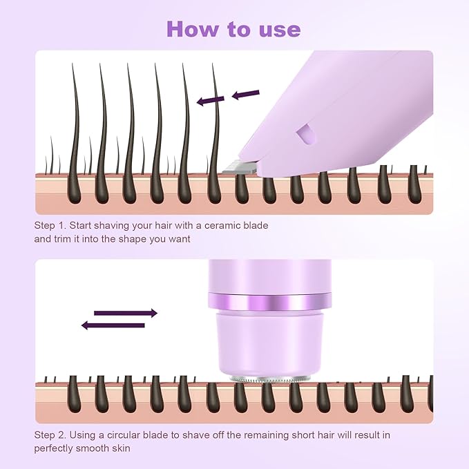 2025 New Bikini Trimmer for Women,Dermave Bikini Shaver,2-in-1 Electric Razors for Women(Purple)-GlimoraGlow