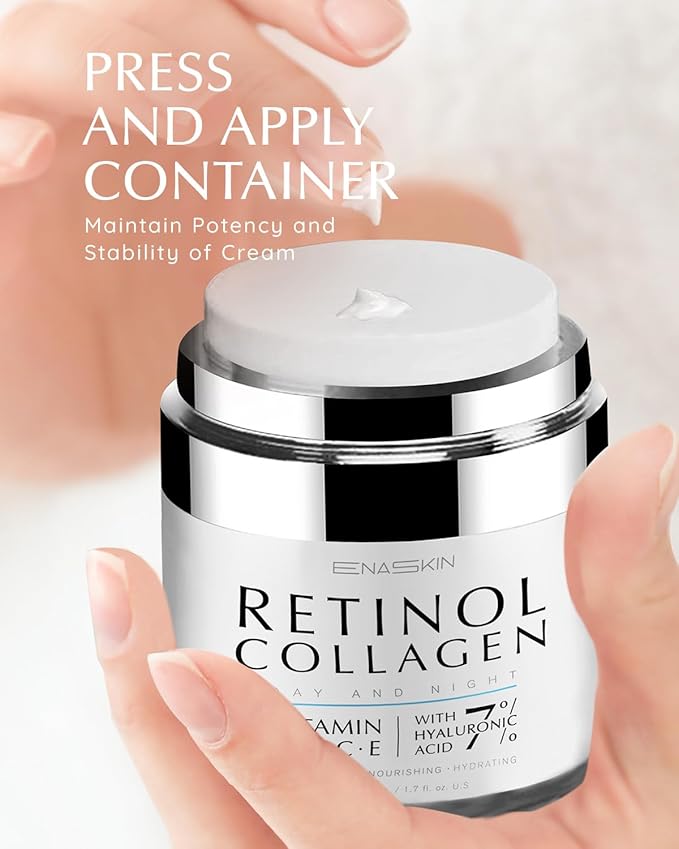 EnaSkin Retinol Cream for Wrinkles: Face Neck Collagen Cream for Tightening Skin - Anti Aging Facial Moisturizer Day and Night for Women and Men 1.7 Fl OZ-GlimoraGlow