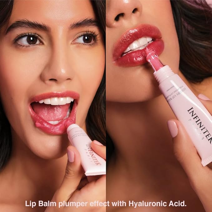 Infinitek Paris Luxury Lip Balm with Hyaluronic Acid - Hydrating Lip Gloss Plumper, Volumizing Tinted Lip Balm Makeup, Plumping Lip Gloss to Nourish & Repair Damaged Lips, 0.33 oz / 9.35 g-GlimoraGlow