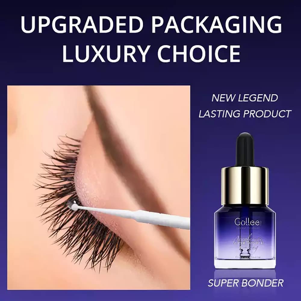 Super Bonder for Eyelash Extension Longer Retention Lash Glue Accelerator Eyelash Bonder for Lash Extensions Lash Sealant Lash Bonder Adhesive Companion Eyelash Extension Bonder -15ML-GlimoraGlow