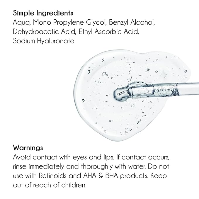 Hyaluronic Acid Serum for Face with Vitamin C, Brightening Serum, Pure, Hydrating Serum to Plumb Skin, Reduce Fine Lines, Wrinkles and Dark Spots, Low Molecular Weight [0.75 oz]-GlimoraGlow