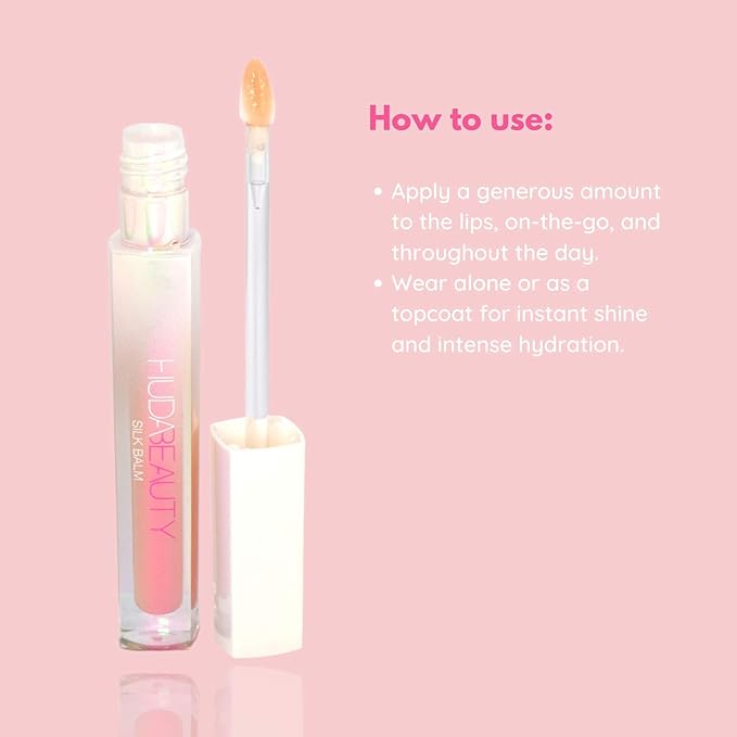HUDA BEAUTY Silk Balm Hydrating and Nourishing Lip Balm Blush-GlimoraGlow