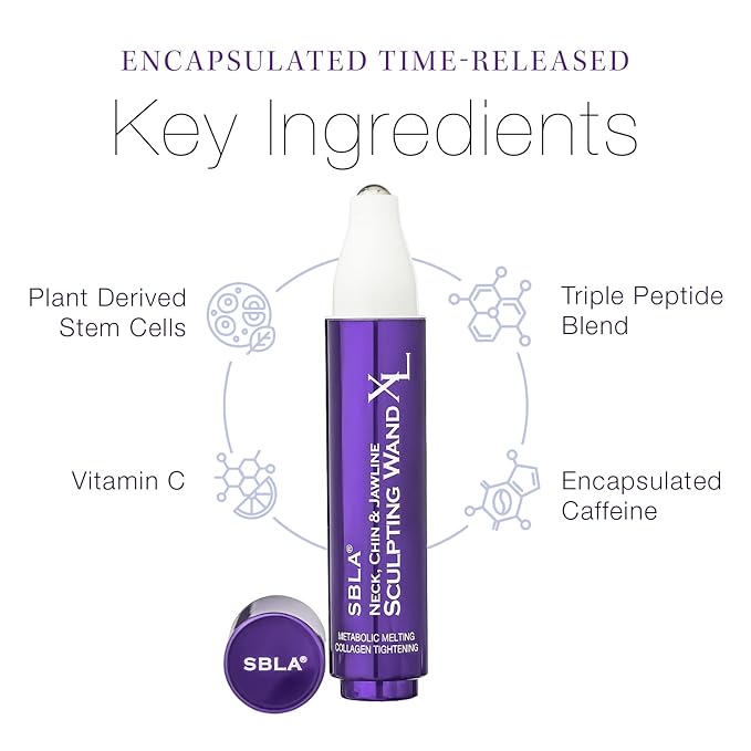 SBLA Neck, Chin & Jawline Sculpting Wand XL – Melts Neck Fat Under The Chin & Along Jowls, Lifts & Sculpts The Entire Area & Reduces Lines, Boosts Collagen Production-GlimoraGlow
