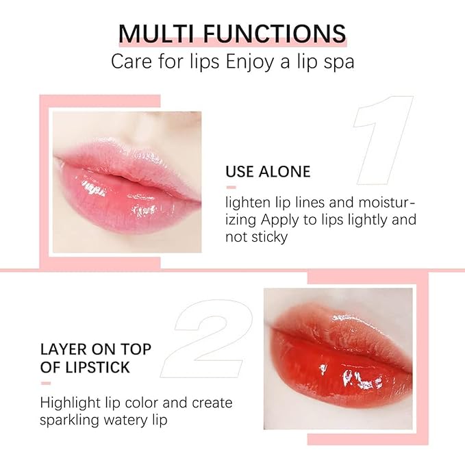 Hydrating Lip Glow Oil-Lip care oil- Lip Oil Tinted for Lip Care and Dry Lips-Prevents Dry Cracked-Non-sticky Big Brush Head-Lip Plumping -Lip Oil gloss tinted-020#MAHOGANY-GlimoraGlow