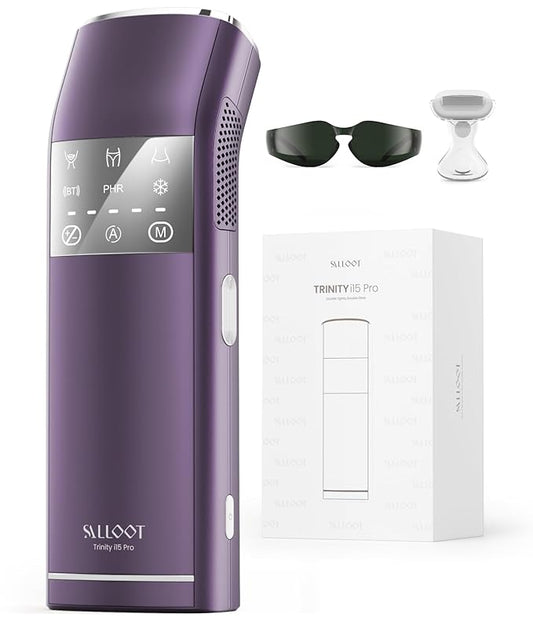 IPL Laser Hair Removal for Women and Men, 2 Lights, 2℃, 16.6 cm² Sapphire Ice Cooling for Sensitive Skin, 4-Pulse Mode for Ingrown Hair, Bikini, Face, Body Permanent Epilator Home Hair Removal Device-GlimoraGlow