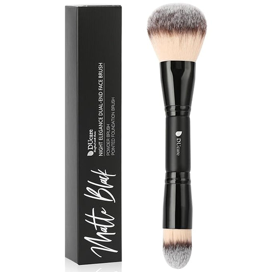 DUcare Powder Brush Foundation Brushes Double Ended Blush Setting Brush for Rounded Taperd Liquid, Cream, Powder,Blending, Buffing-GlimoraGlow