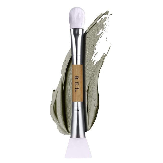 Bare Essentials Living - Clay Face Mask Brush (1 Pack, Bamboo) Dual Soft Silicone Face Mask Applicator Brush Tool, Great Facial Essentials, Moisturizer Applicator & Skincare Brush for Facials-GlimoraGlow