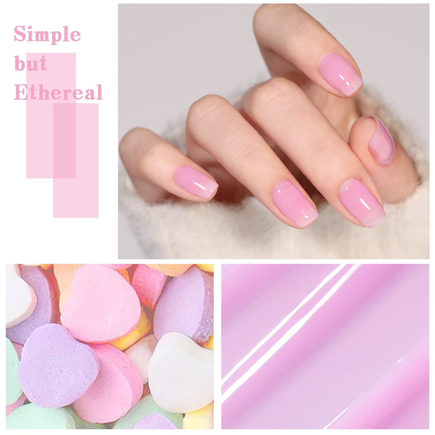 Jelly-Pastel Gel Nail Polish Set - 10 Pcs Pink Nude Gel Polish Set with Summer Yellow Blue Colors - DIY Soak Off Nail Lamp - Easter Decoration Gifts for Women - Manicure Kit-GlimoraGlow