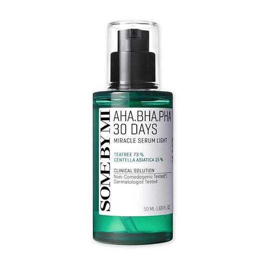 SOME BY MI AHA BHA PHA 30 Days Miracle Serum Light - 1.69oz, 50ml - Daliy Exfoliating Salicylic Acid Serum for Pore and Blackhead Care - Centella & Niacinamide for Skin Soothing - Korean Skin Care-GlimoraGlow