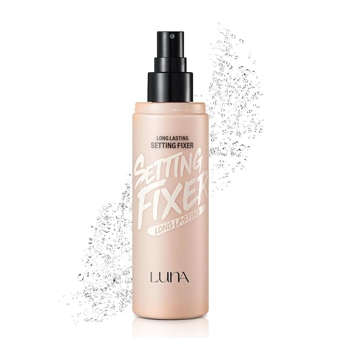 LUNA Long Lasting Setting Fixer Spray 3.3 fl oz, Weightless with Micro-Fine Mist, Natural Finish, Non-Drying Formula for All Skin Types, Korean Makeup-GlimoraGlow