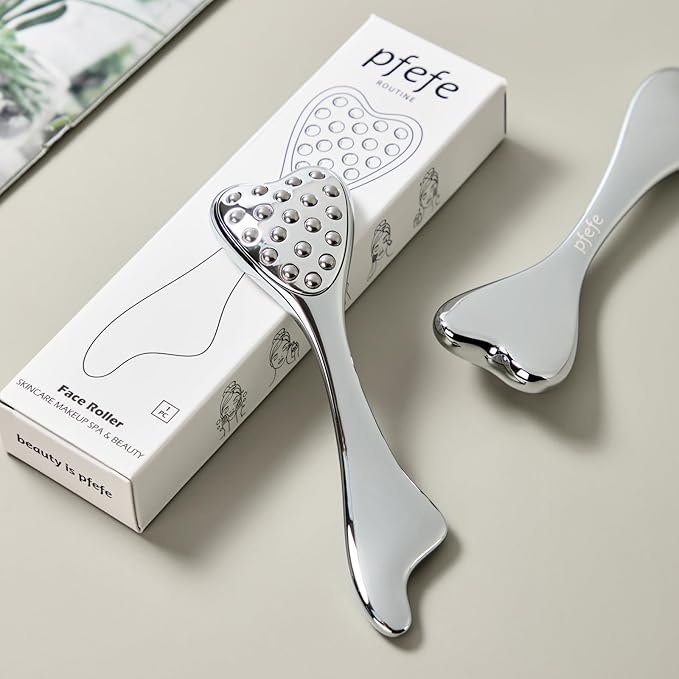 Stainless Steel Gua Sha & Face Roller, 3-in-1 Dolphin Facial Roller for Esthetician Supplies Women Gift, Skin Care Tool for Puffiness, Wrinkles, Dark Circles (1 Pc)-GlimoraGlow