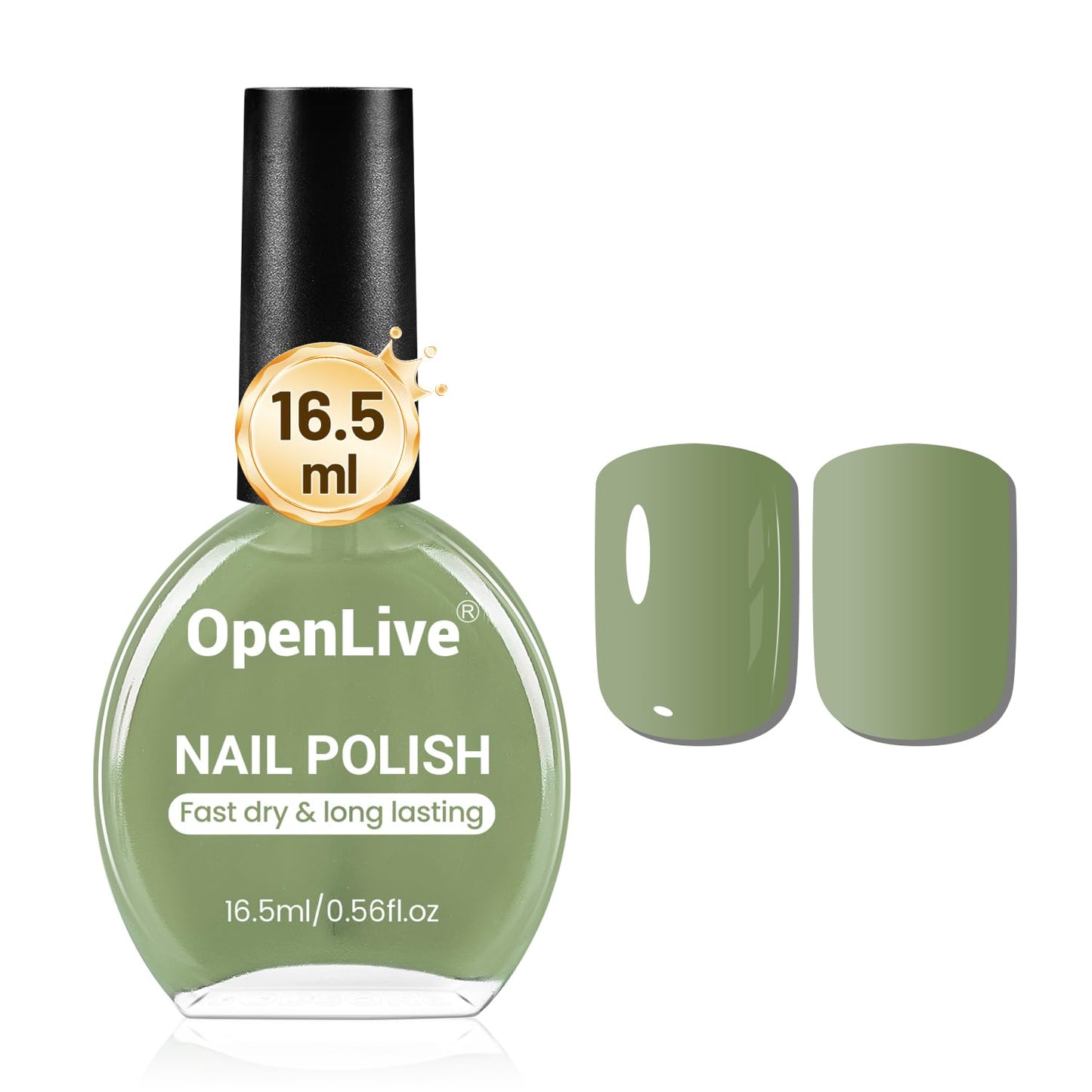 16.5ml Sage Green Nail Polish Large Volume Quick Drying Nail Polish, Fast Drying and Long Lasting Color Nail Art DIY Home Manicure Gift for Women-GlimoraGlow